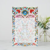 オリエンタルフラワーダマスクモノグラムブルーサファイア 便箋 (スタンド正面)