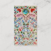 オリエンタルフラワーダマスクモノグラムブルーピンクフローラ 名刺 (裏面)