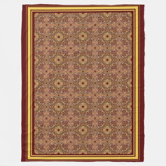 オリエンタルフローラオーナメント フリースブランケット (正面)