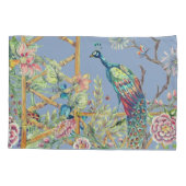 オリエンタルフローラガーデン&ピーコックチノイスリーブルー 枕カバー (裏面)