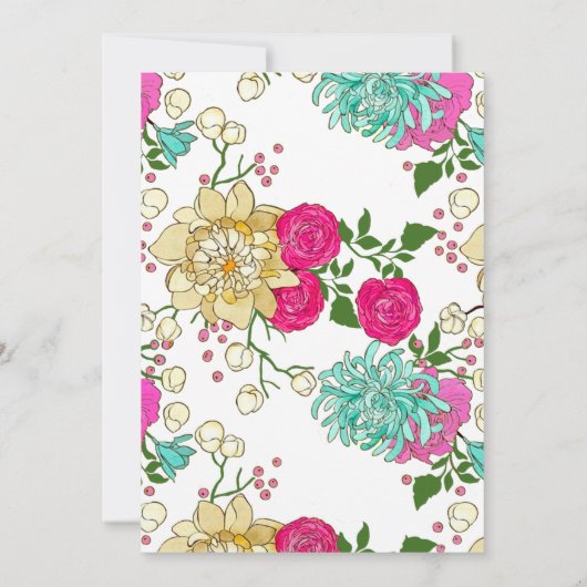 オリエンタルフローラダブル中国のハピ結婚ネス 招待状 (裏面)