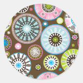 オリエンタルフローラルパターンシール ラウンドシール (正面)