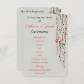 オリエンタルフローラ水彩結婚式プログラムパーティー 招待状 (正面/裏面)