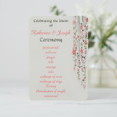 オリエンタルフローラ水彩結婚式プログラムパーティー 招待状 (スタンド正面)