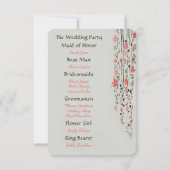 オリエンタルフローラ水彩結婚式プログラムパーティー 招待状 (裏面)