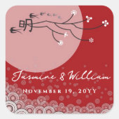 オリエンタルブライトムーン鳥の禅のアーモダント スクエアシール (正面)