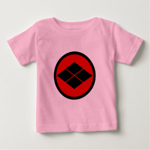 オリエンタルブラックレッド竹田日本文ベクトルアート ベビーTシャツ