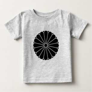 オリエンタルブラック菊菊花紋花紋芸術 ベビーTシャツ