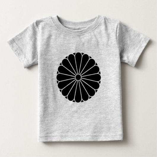 オリエンタルブラック菊菊花紋花紋芸術 ベビーTシャツ (正面)