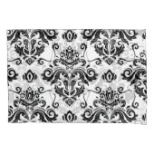 オリエンタルブラック&ホワイト:クラシックテクスチャ 枕カバー (正面)