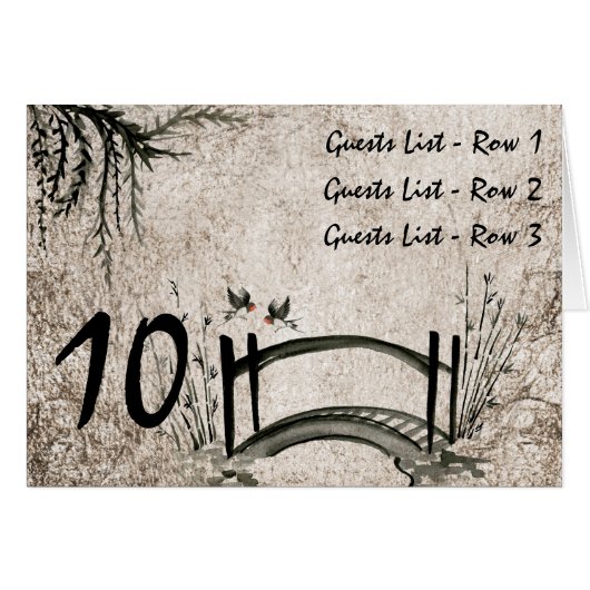 オリエンタルブリッジ結婚のテーブルプレースホルダ (正面横)