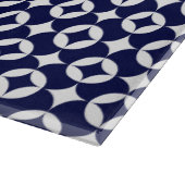 オリエンタルブルーの重なり合う円Shippo Geometric カッティングボード (角)