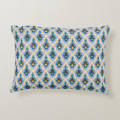 オリエンタルブルーイエローモロッコアラビアトレーサリーアート アクセントクッション (裏面)