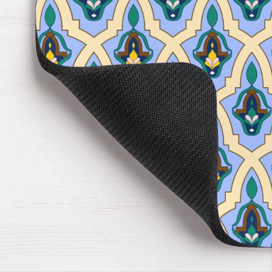 オリエンタルブルーイエローモロッコアラビアトレーサリー マウスパッド (コーナー)