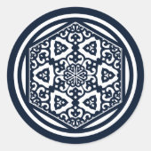 オリエンタルブルーオットマントルコのトレーサリーアート ラウンドシール (正面)