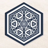 オリエンタルブルーオットマントルコのトレーサリーオリエンタルアート ペーパーコースター (正面)