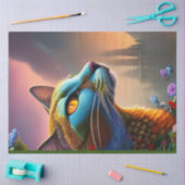 オリエンタルブルーカリコワイルドキャット、ファンタジー 薄葉紙 (クラフト)