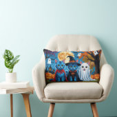 オリエンタルブルーキャッツカボチャおもしろいハロウィン ランバークッション (椅子)