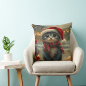 オリエンタルブルーキャットクリスマスヴィンテージビーチ クッション (椅子)