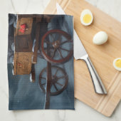 オリエンタルブルーキャットスノーイスレクリスマスデコール キッチンタオル (四つ折り)