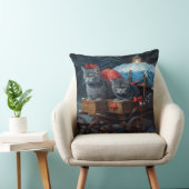 オリエンタルブルーキャットスノーイスレクリスマスデコール クッション (椅子)