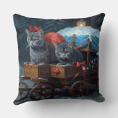 オリエンタルブルーキャットスノーイスレクリスマスデコール クッション (裏面)