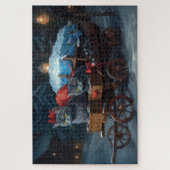 オリエンタルブルーキャットスノーイスレクリスマスデコール ジグソーパズル (縦)