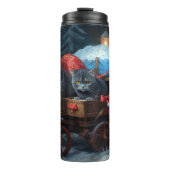 オリエンタルブルーキャットスノーイスレクリスマスデコール タンブラー (正面)