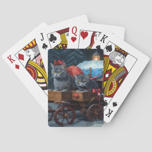 オリエンタルブルーキャットスノーイスレクリスマスデコール トランプ (裏面)