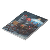 オリエンタルブルーキャットスノーイスレクリスマスデコール ノートパッド (回転)