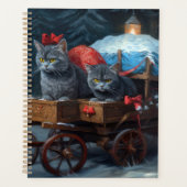 オリエンタルブルーキャットスノーイスレクリスマスデコール プランナー手帳 (正面)