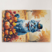 オリエンタルブルーキャットin紅葉感謝祭 ジグソーパズル (横)