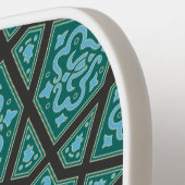 オリエンタルブルーグレーアラビアエジプト幾何学ベクトル ピックルボールラケット (左詳細)