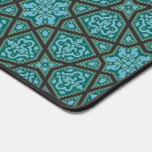 オリエンタルブルーグレーアラビアエジプト幾何学模様 デスクマット (コーナー)