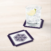 オリエンタルブルーターキッシュロゼット幾何学ベクトルアート ペーパーコースター (インサイチュ)