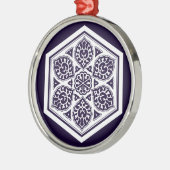 オリエンタルブルーターキッシュロゼット幾何学芸術 メタルオーナメント (左)