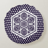 オリエンタルブルートルコロゼット幾何学東洋 ラウンドクッション (裏面)