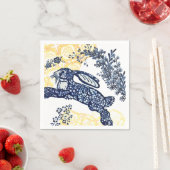 オリエンタルブルーホワイトイエローラビットチノワセリー スタンダードカクテルナプキン (インサイチュ)