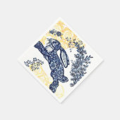 オリエンタルブルーホワイトイエローラビットチノワセリー スタンダードカクテルナプキン (角)
