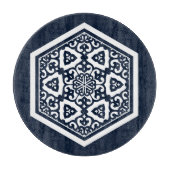 オリエンタルブルーホワイトオスマン帝国トルコのトレーサリーアート カッティングボード (正面)