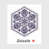 オリエンタルブルーホワイトトルコのロゼット幾何学的アート シール (シート)