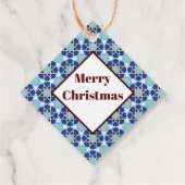 オリエンタルブルー白モロッコ幾何学模様 フェイバータグ (裏面)