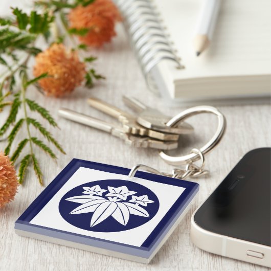 オリエンタルブルー鎌倉源日本門芸術 キーホルダー (正面右)