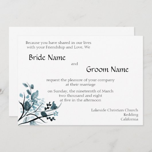 オリエンタルブロッサム結婚式招待状テム 招待状 (正面/裏面)