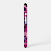 オリエンタルベクトル抽象芸術芸者ピンク波 iPhone 16ケース (左側面)