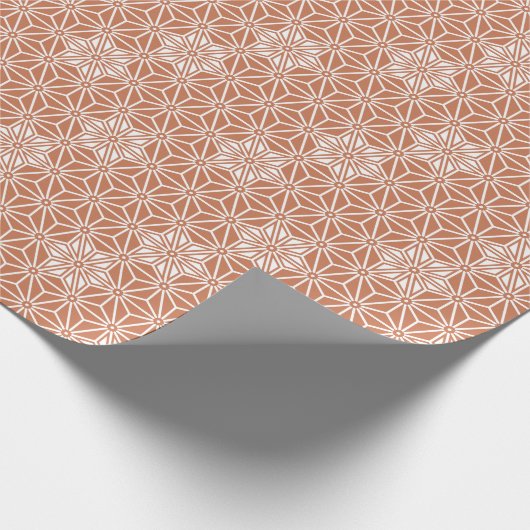 オリエンタルベージュエンシウチャスターアサノハ日本パターン ラッピングペーパー (角)