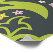 オリエンタルペイズリーオーナメント；装飾シームレスフロー ポスター (角)