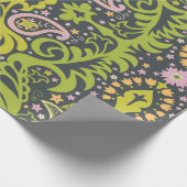 オリエンタルペイズリーオーナメント；装飾シームレスフロー ラッピングペーパー (角)