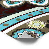 オリエンタルペイズリーヴィンテージシームレスパターン ポスター (角)