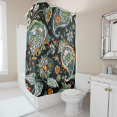 オリエンタルペイズリー伝統的：トルコのモチーフ。 シャワーカーテン (インサイチュ)